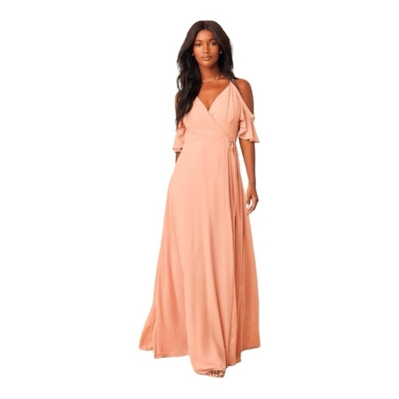 Lulus Easy Listening Cold Shoulder Wrap Maxi Dress - Picture 2 of 8
